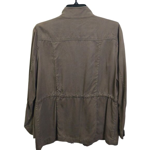 J. Jill Women's XS Lightweight Zip Jacket 100% Tencel Lyocell Olive Green Soft - Picture 4 of 12
